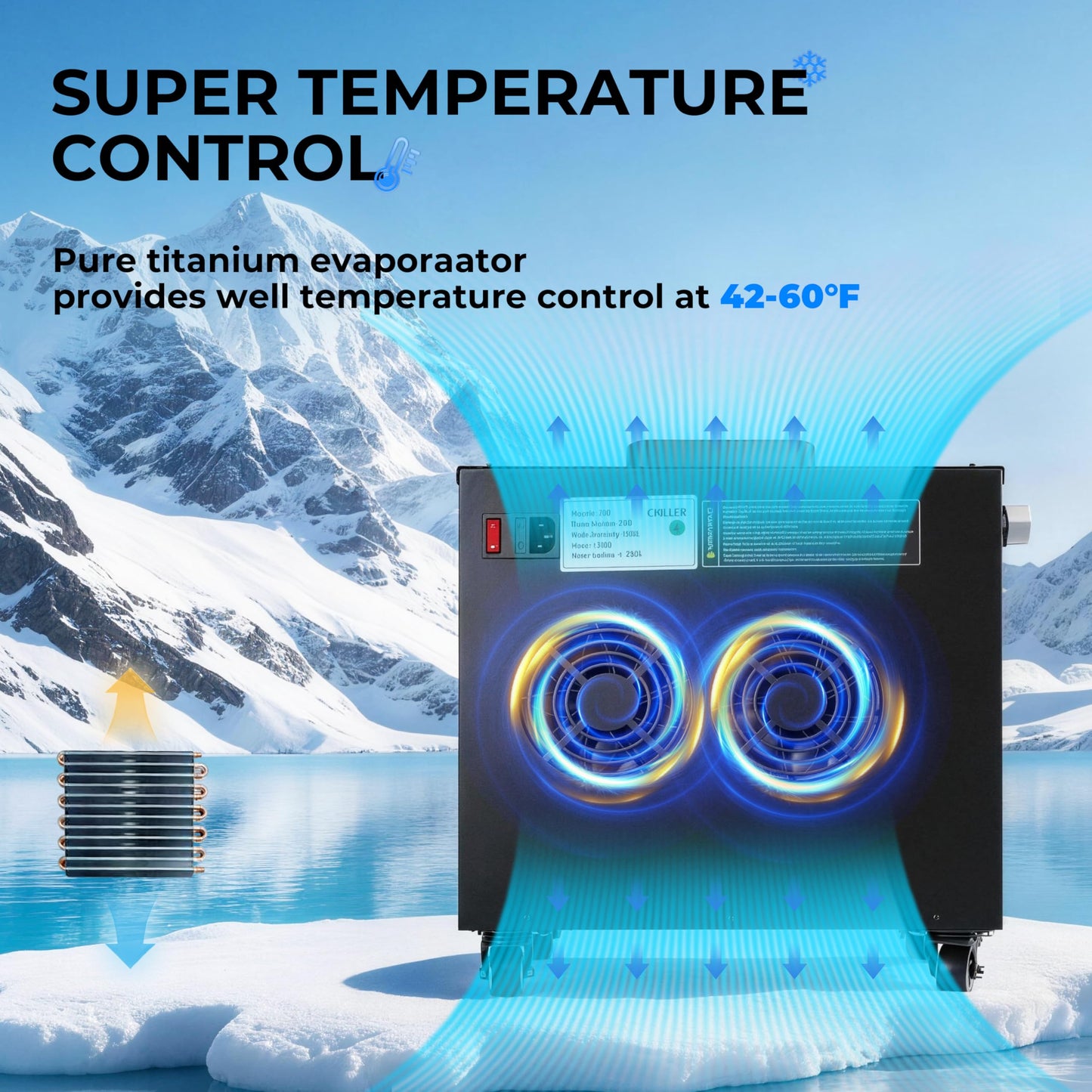 Upgraded Cold Plunge Chiller 1/3 HP, Professional Ice Bath Water Chiller for Cold Plunge Tubs, Built-in Filter & Pump, Insulated Hoses, Powerful Cooling for Cold Therapy Recovery & Home Use (1/3 HP)