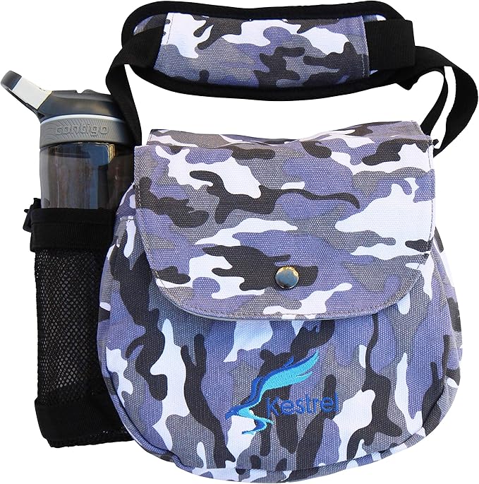 Kestrel Black Disc Golf Bag - Fits 6-10 Golf Discs + Bottle - For Beginner & Advanced Golfers - Extremely Durable Canvas - Frisbee Golf Bag - Small Sling/Shoulder Disc Golf Bag For Men & Women