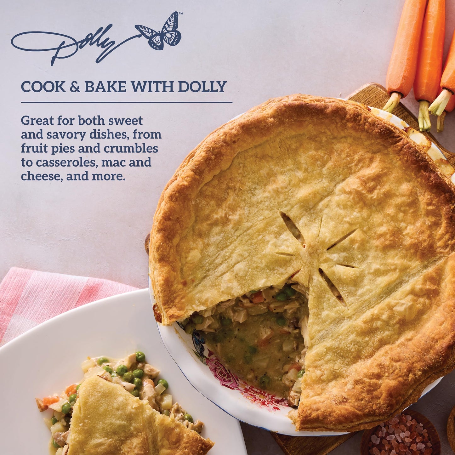 Dolly Parton Pie Dish Durable Stoneware, Even Heat Distribution, Perfect for Sweet and Savory Baking, 10.08 x 10.24 x 2.4 Inch
