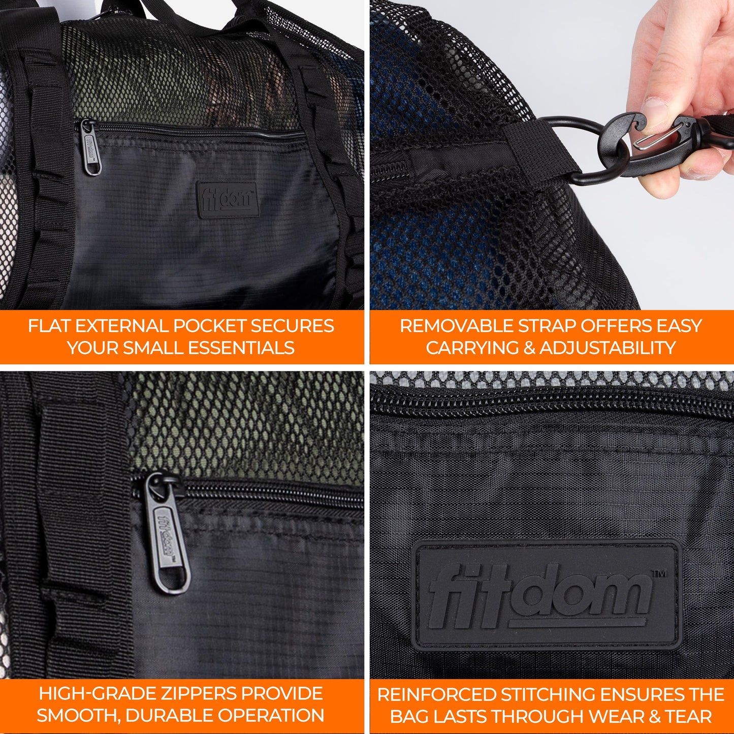 Fitdom 129L 35" Large Mesh Duffle Bag for Scuba Dive or Snorkel Equipment. Best for Water Sports & Beach Activities like Swimming, Diving & Snorkeling. Perfect for Travel, Storage, Gym Gears & Balls.