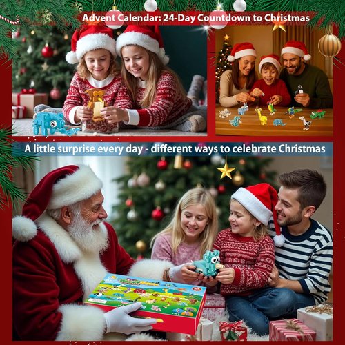 Animal Advent Calendar 2025 by [Brand Name] - 24 Creative Building Sets with 72 Figures | Perfect Christmas Gift for Kids 6+