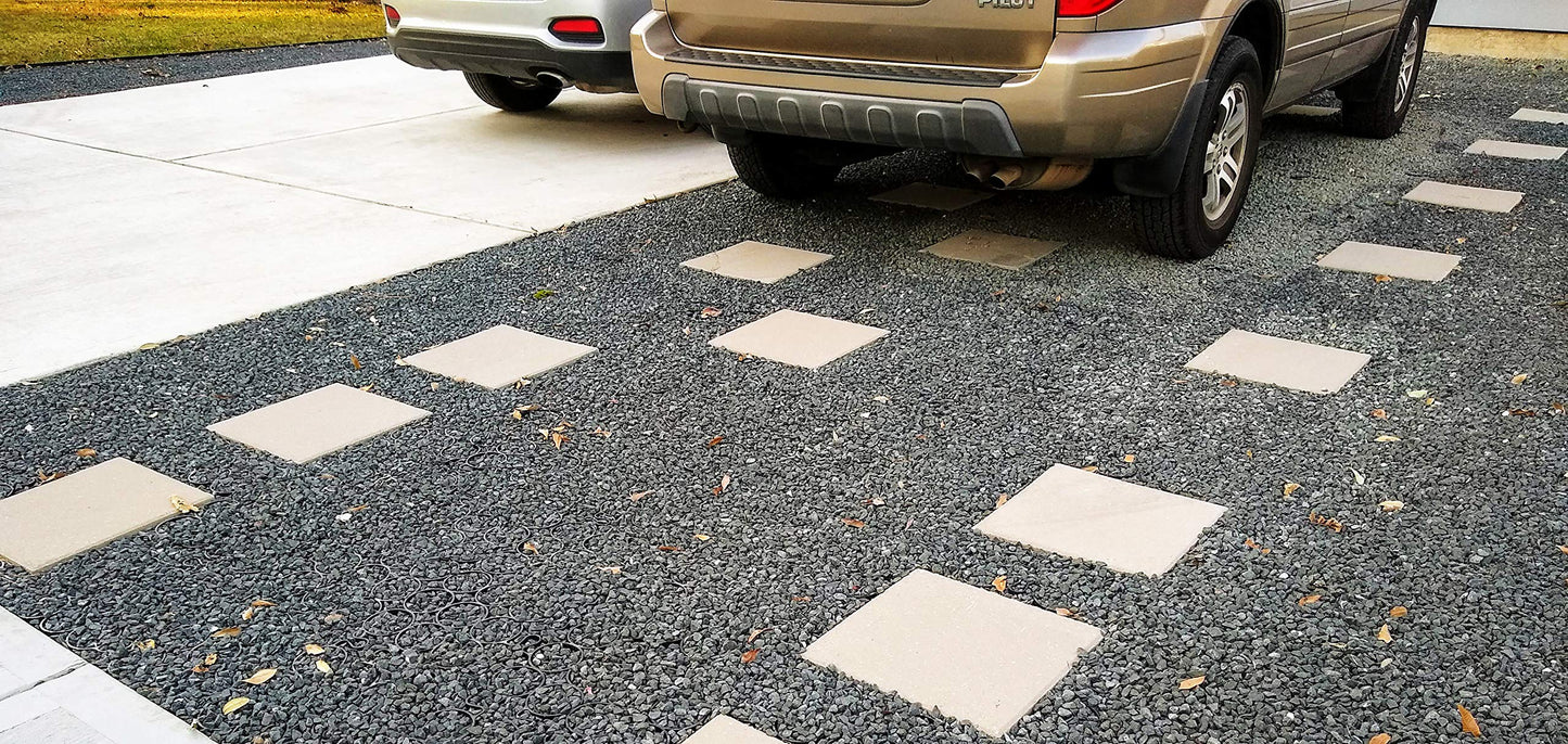 TRUEGRID | Deco Permeable Pavers | Designed as Driveway Pavers, Garden Pavers, Stepping Stone Support, for Walkways, Patios, Poolside, DIY | Outdoor Pavers | 1.8" Depth | Pack of 10 (40 Square Feet)