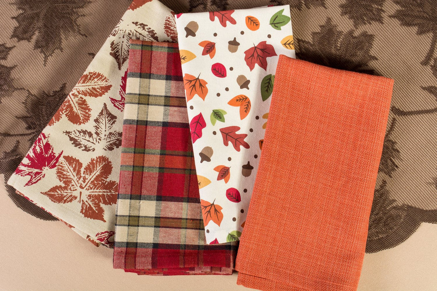 DII 100% Cotton Buffet Napkin Machine Washable, Oversized, Everyday Basic, 20x20, Scattered Leaves