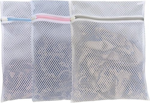 Mesh Laundry Bags for Delicates by [Brand Name] - 3 Pack (12”×16”) with Color-Coded Zippers | Protects Clothes & Breathable Honeycomb Mesh
