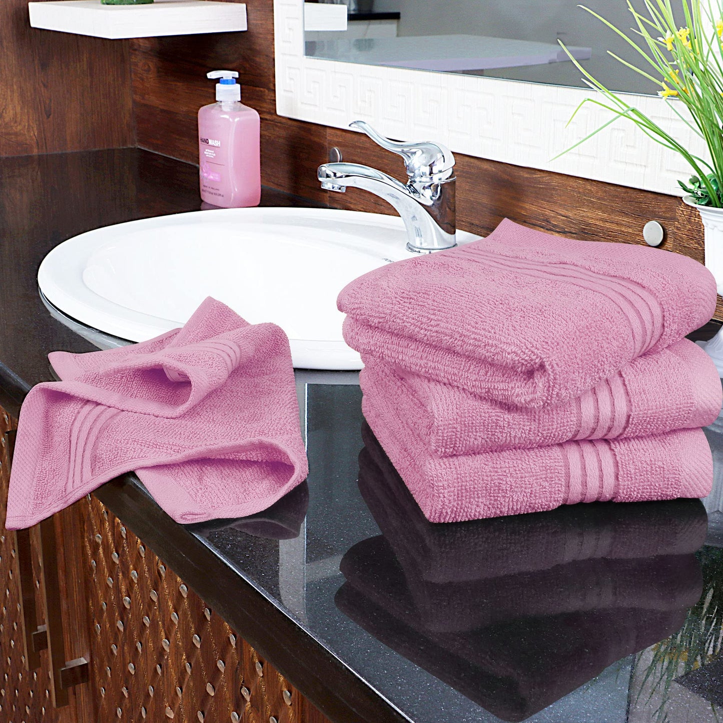 Utopia Towels 12 Pack Premium Wash Cloths Set, 12 by 12 Inches, 100% Cotton Ring Spun, Highly Absorbent and Soft Feel Washcloths for Bathroom, Spa, Gym, and Face, Pink