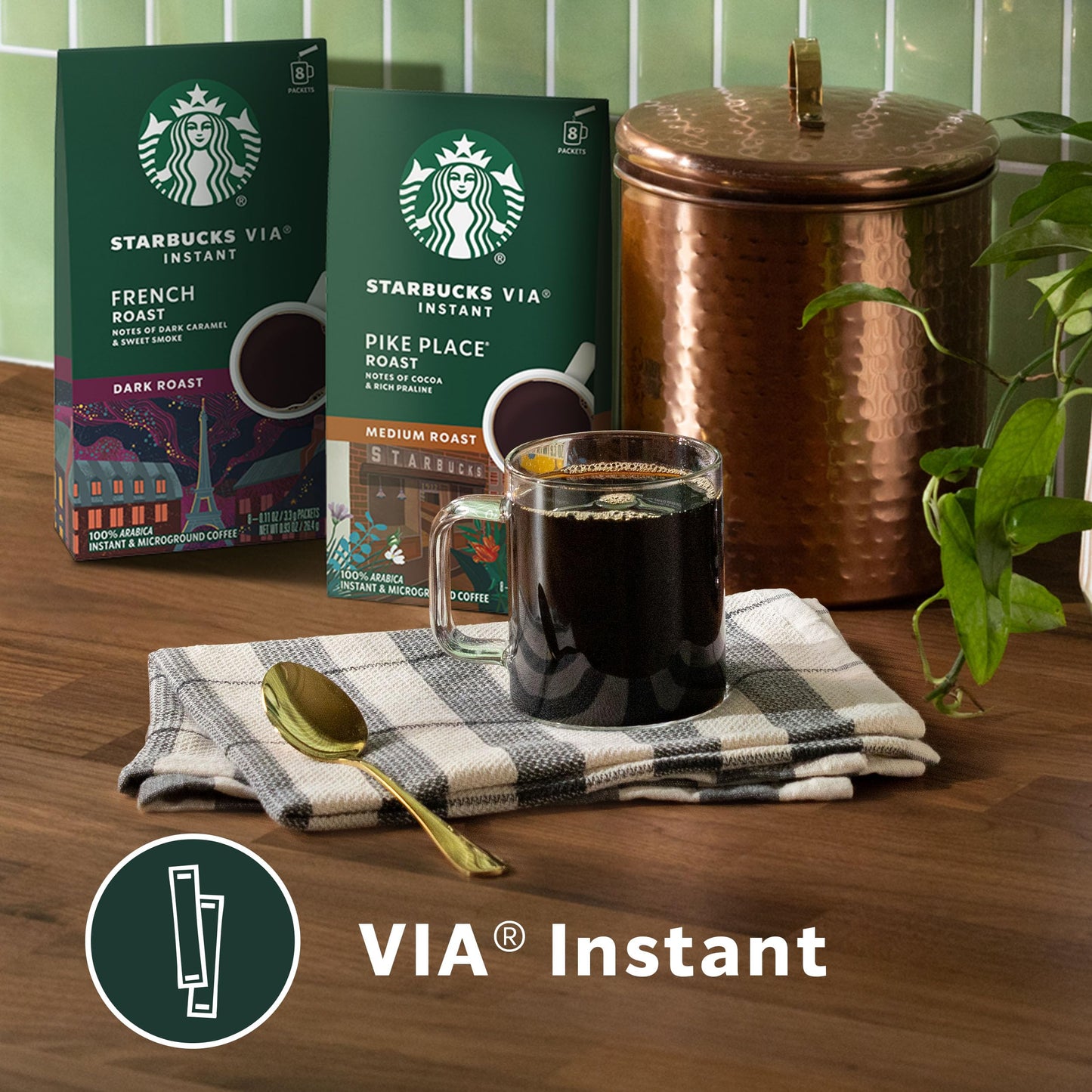 Starbucks VIA Instant Coffee Packets, Single Serve, Medium Roast Coffee, Pike Place Roast, 96 Packets