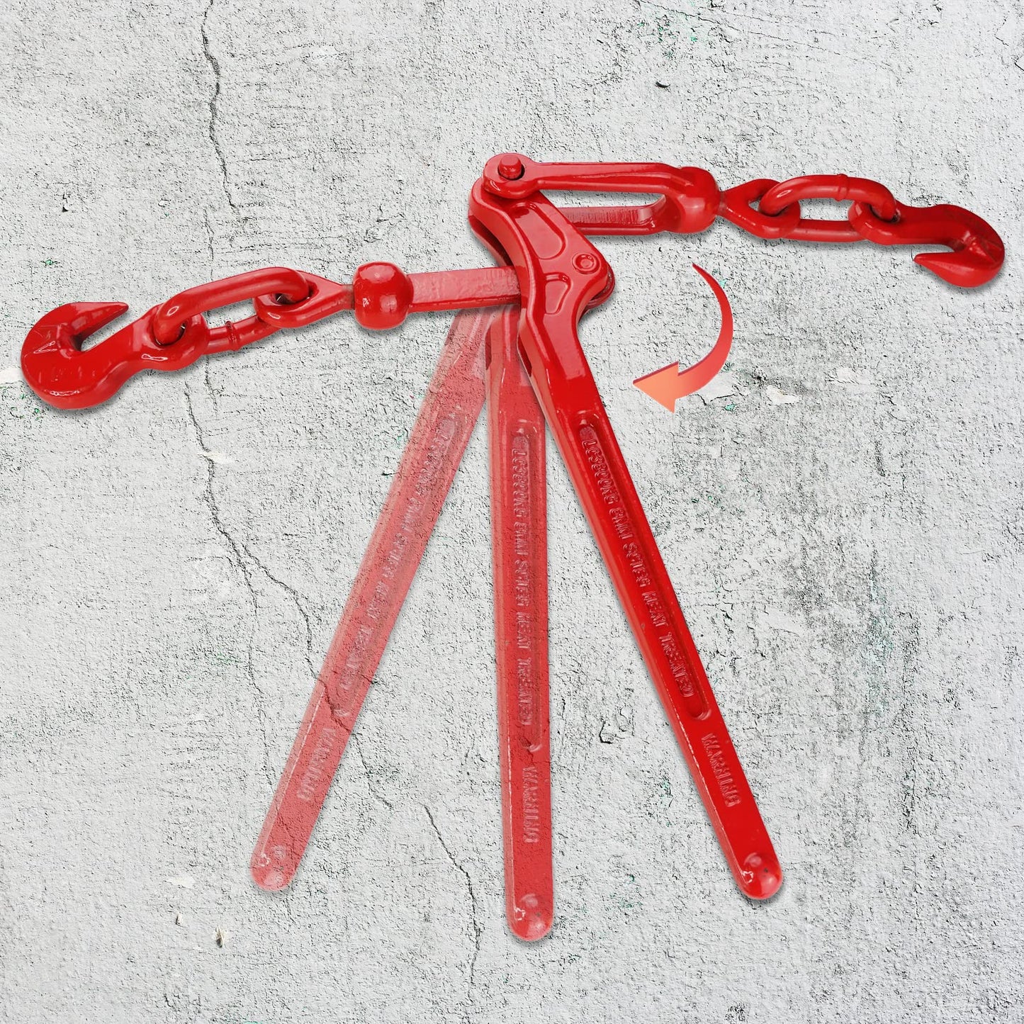 ENJ 4 Pack Lever Load Binder with 2 Grab Hooks, for 5/16 Or 3/8 Grade 70 Transport Chain, Lever Binder with 5,400 Pound Working Load Limit,