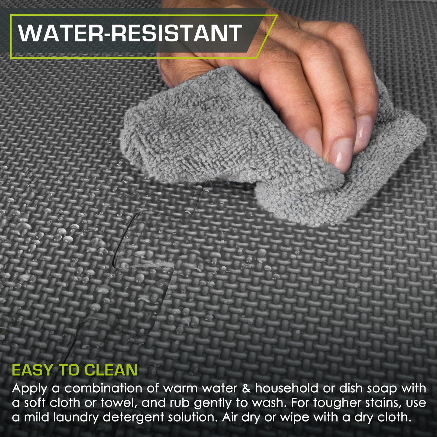 ProsourceFit Weaved Pattern Extra Thick Exercise Puzzle Mat 1-inch, EVA Foam Interlocking Tiles for Protective, Cushioned Flooring for Home and Gym Equipment; Grey, 24 SQ FT, 6 Tiles
