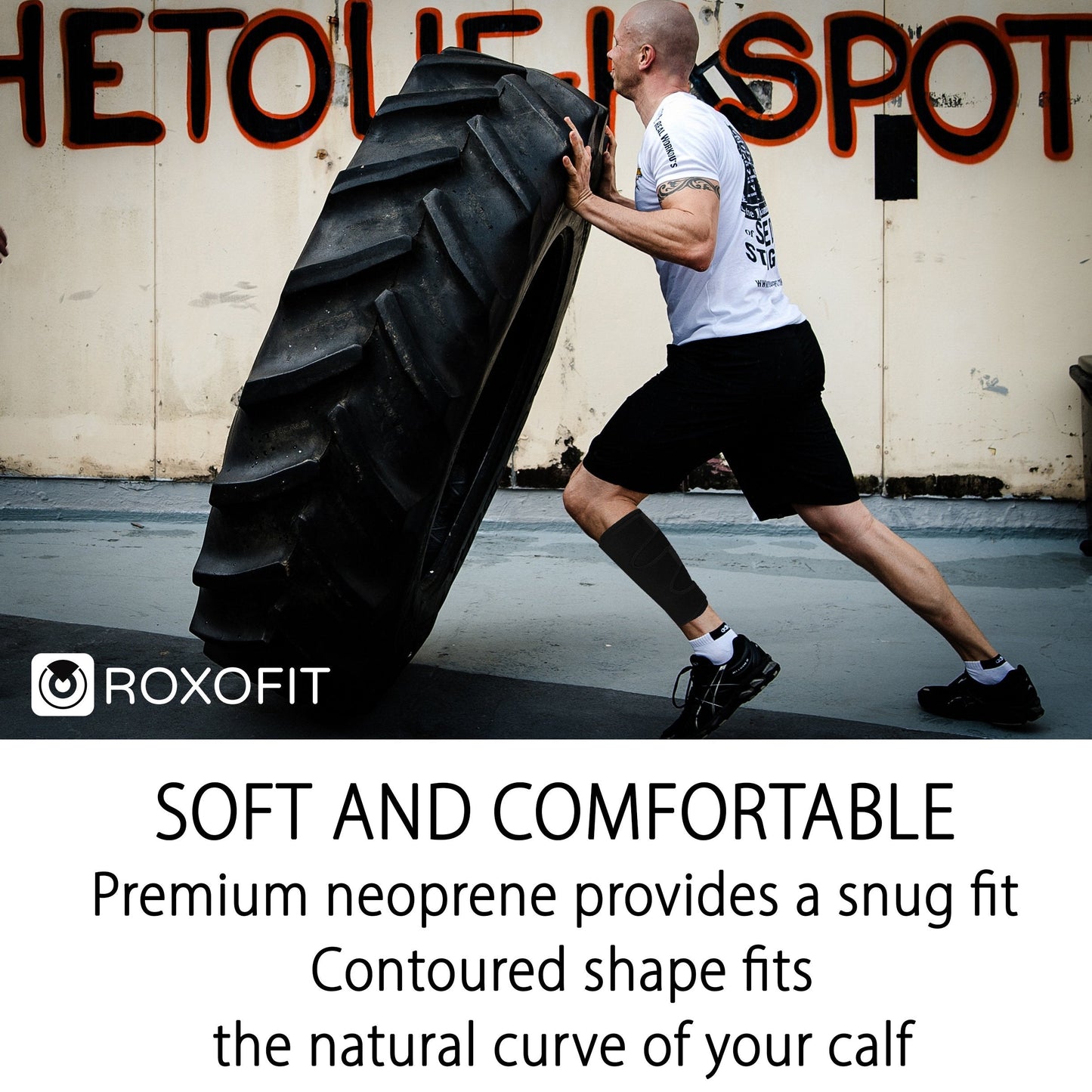 ROXOFIT Calf Brace for Torn Calf Muscle and Shin Splint Relief - Shin Splint Brace - Compression Sleeves for Women Calf Compression Sleeve Men, Shin Splint Compression Sleeve, Compression Calf Sleeve Women, Calf Compression Sleeve Women, Calf Sleeves for