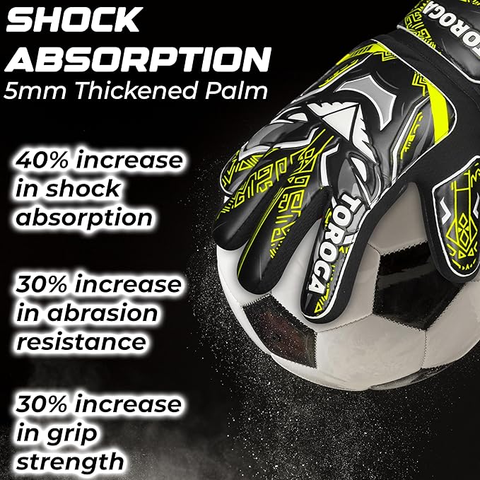 Goalkeeper Gloves for Kids & Youth – Soccer Goalie Gloves, Strong Latex Grip, Double Wrist Support & Breathable Mesh – Boys Football Gloves