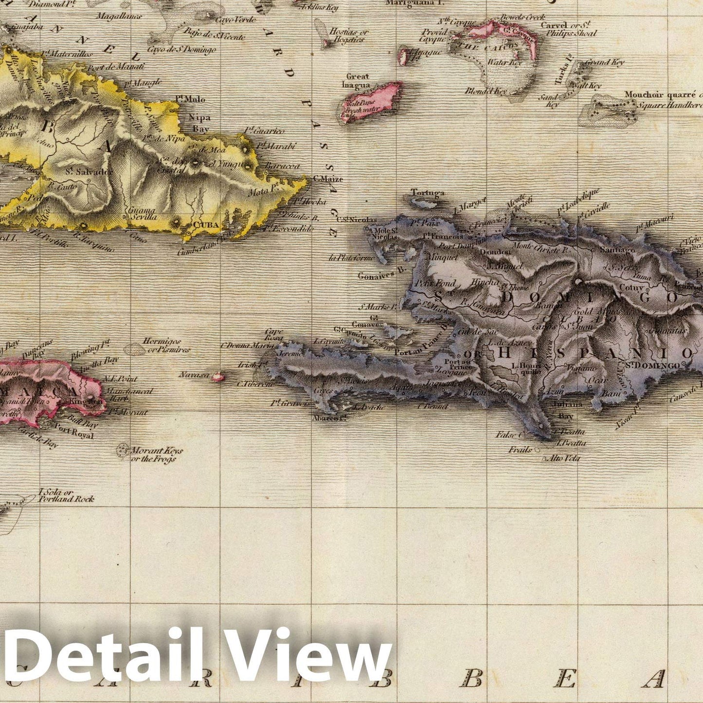 Historic Map : Pinkerton Map of The West Indies, Antilles, and Caribbean Sea, 1818, Vintage Wall Art : 24in x 32in