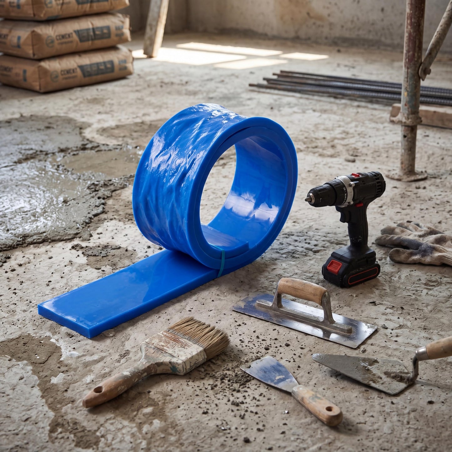 RimCereal Concrete Stone Rock Edge Form Liner Countertop Edge Form Liner Chiseled Concrete Stone Molds for Countertops Steps, Benches, Fireplaces Edging Forms(Blue,5.91" W X 90.55" L X 0.79" T)