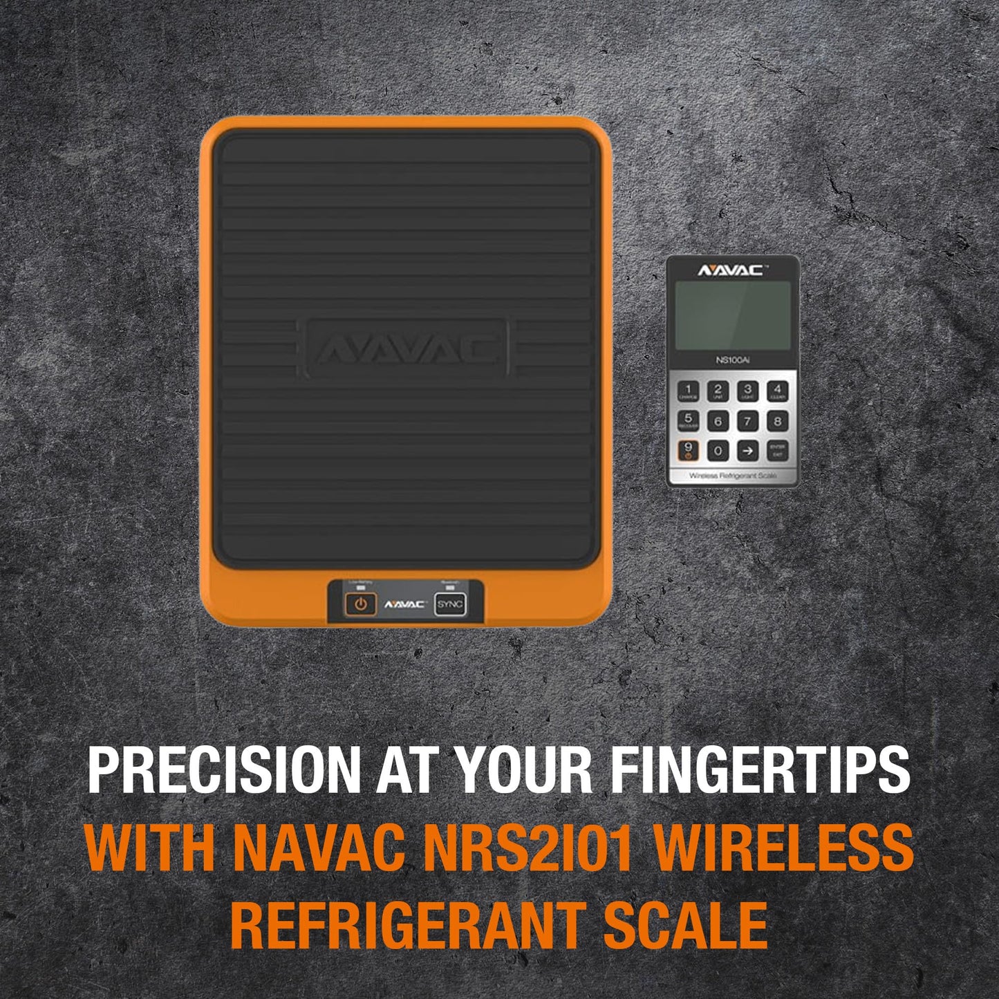 NAVAC NRS2i01 Wireless Refrigerant Scale | Bluetooth Handheld Display | 220 lbs Capacity | Lightweight Magnesium Alloy Weighing Pan | Precise Measurements | 1 Year Warranty