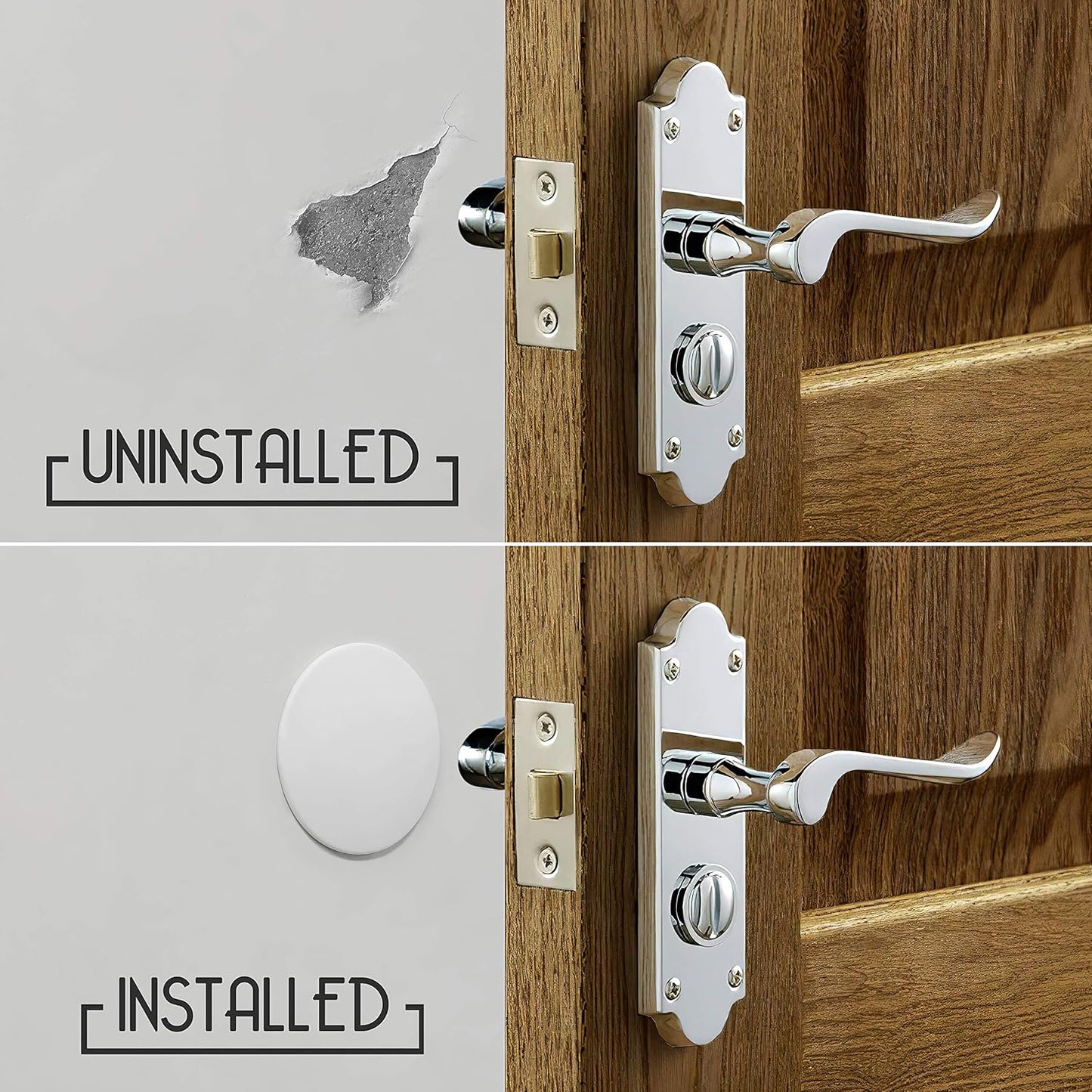 Skiennix Door Stoppers - Large 3.15" Silicone Wall Protectors - Shock Absorbent & Quiet - 4 Pack - White