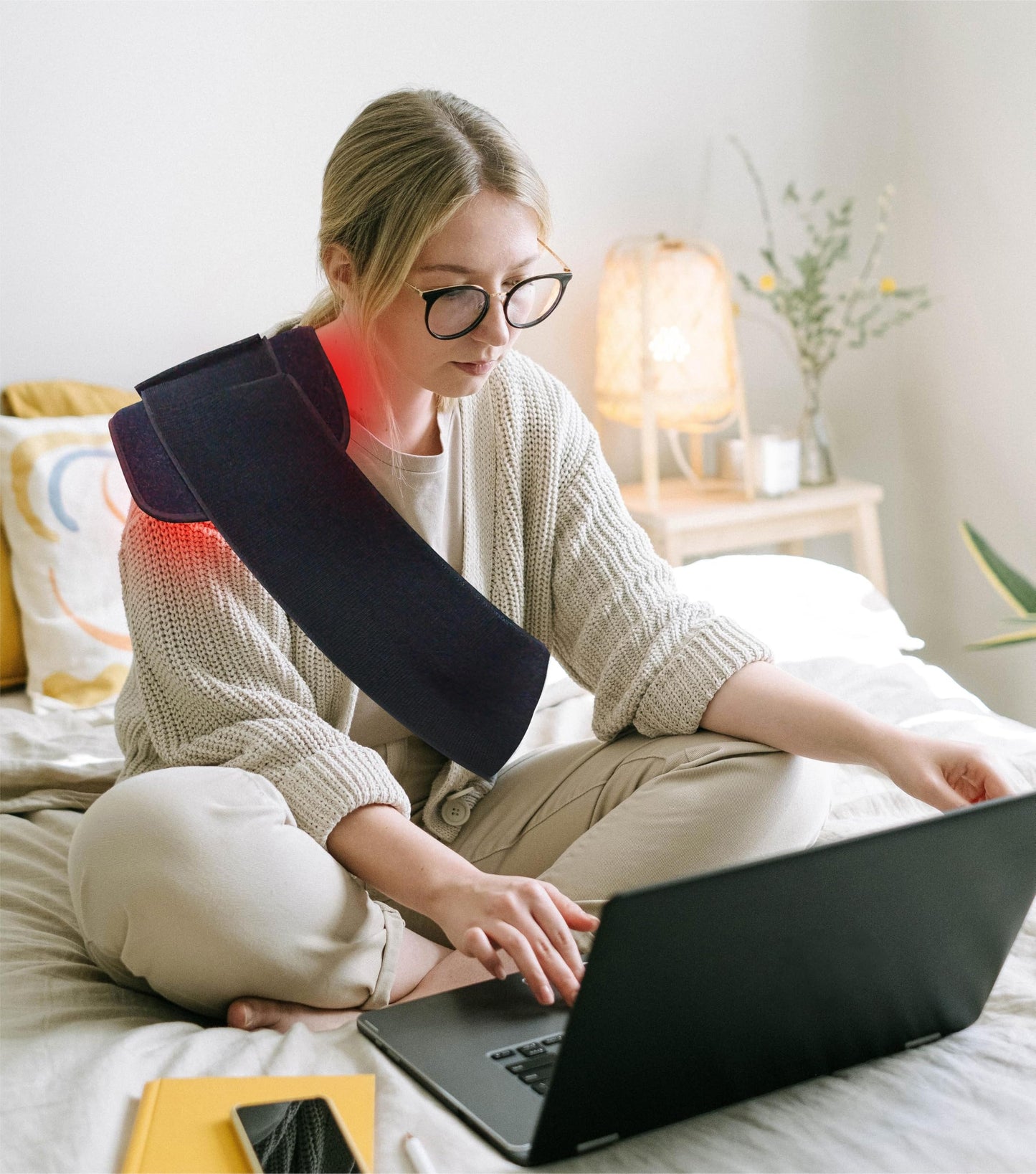 Red Light Therapy Pad for Body Back Knee Shoulder Hands Feet Portable 660nm 850nm Home Use 3 Chips in 1 Infrared Light Heating Wrap Belt Gift for Women Men (Corded)