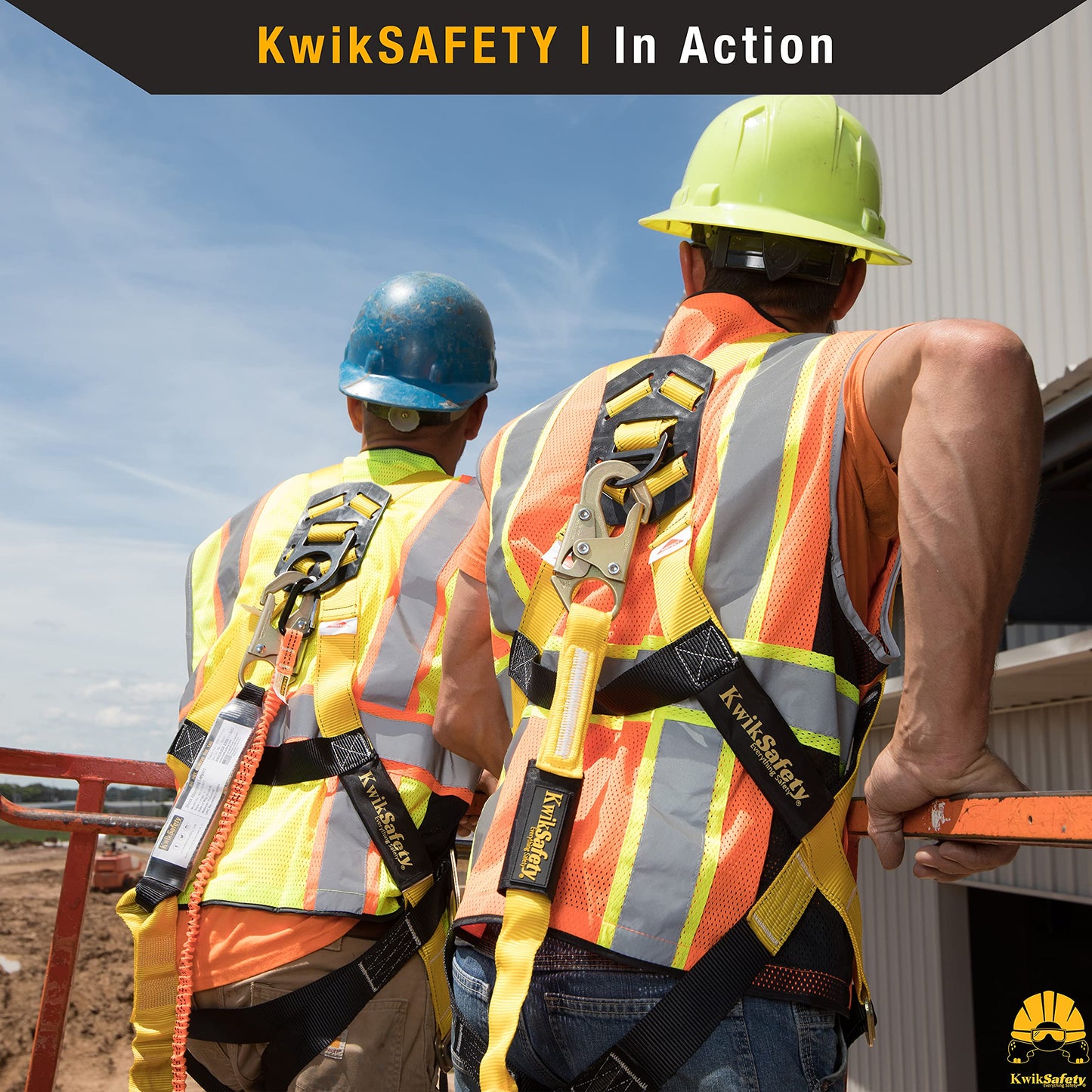 KwikSafety - Charlotte, NC - Rattler [4 Pack] Internal Shock Absorber Single Leg 6ft Safety Lanyard OSHA ANSI Fall Arrest Protection Equipment Snap Hooks Construction Arborist Roofing