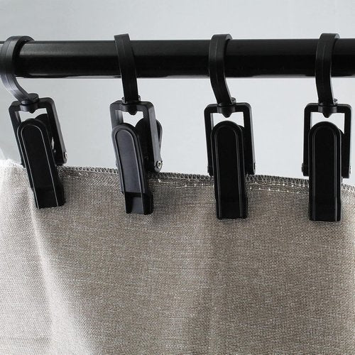 Jiozermi Laundry Hooks - 20 PCS Super Strong Plastic Clothes Pins | Swivel Hanger Clips in Black