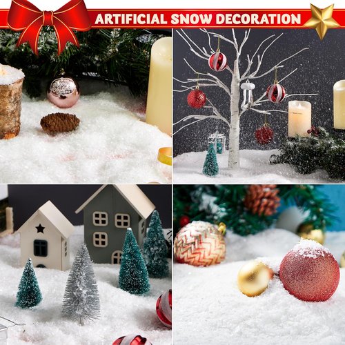 JOYIN 10 Oz Fake Snow - 2 Pack of Artificial Snowflakes for Christmas Tree & Holiday Decor