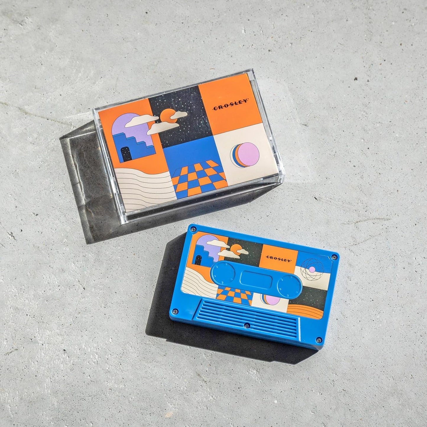 Crosley Cassette Bluetooth Speaker - Portable Tape Design in Surreal Cobalt