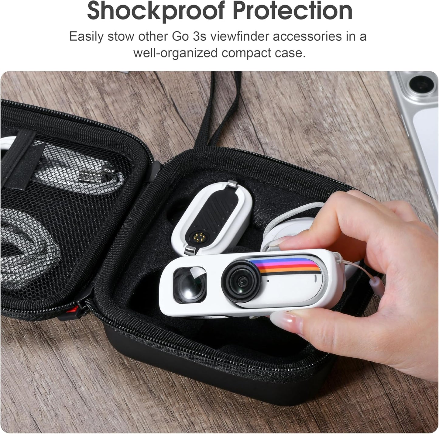 360 3S STARTRC VCR Carrying Case for Insta GO Retro Bundle Viewfinder Storage Bag Protective Portable Hard Case Cover
