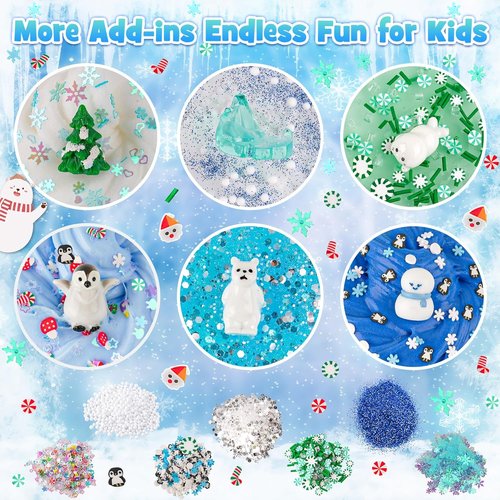 LAWOHO Snow Slime Kit - 6 Packs of Butter, Clear, Water & Cloud Slimes with Charms | Perfect Kids' Gift Set