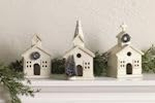 Mud Pie Christmas Church Sitter - Large Decorative Holiday Accent for Festive Home Decor