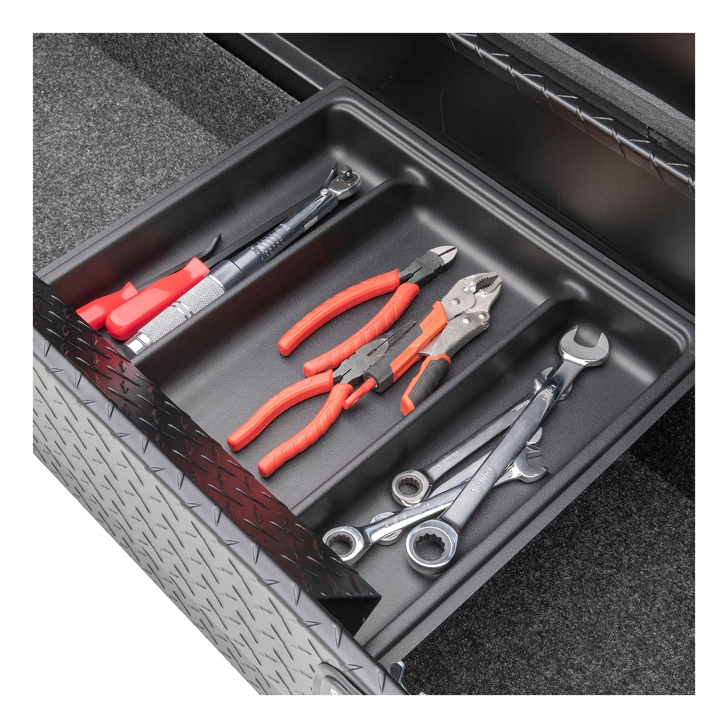 UWS EC10033 Secure Lock 72-Inch Matte Black Heavy-Wall Aluminum Truck Tool Box with Low Profile, RigidCore Lid