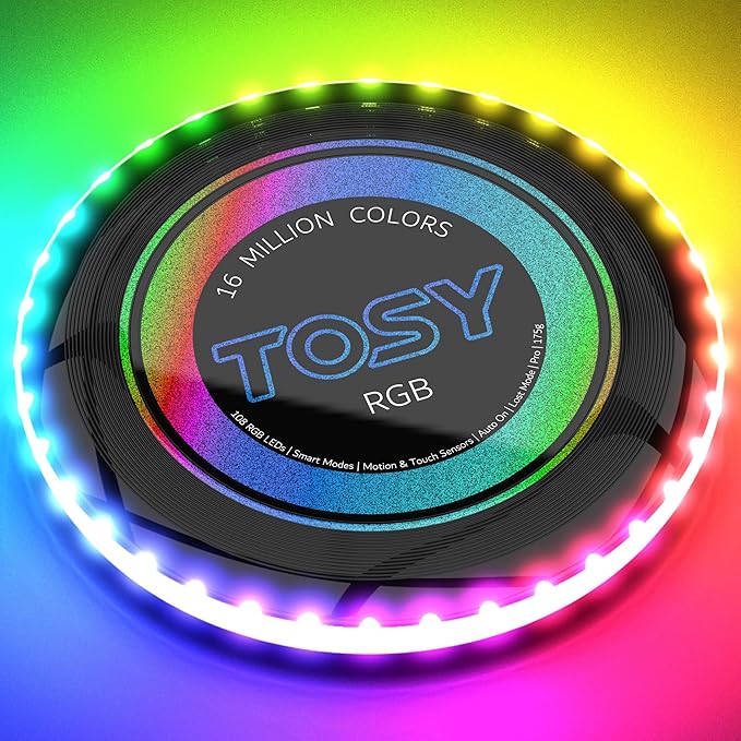TOSY Bundle of 3 - RGB Black + 2X Green - Frisbee 108 LEDs, 16 Million Colors