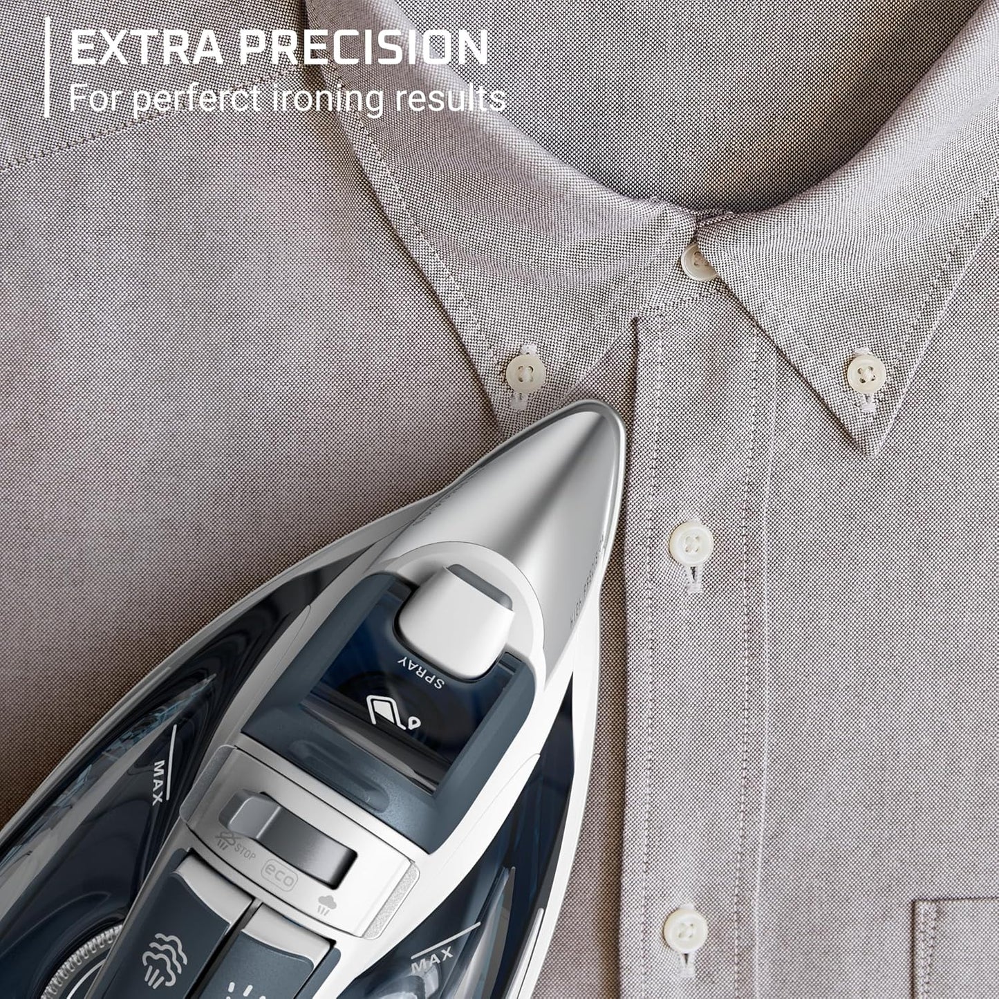 Rowenta Focus Excel Steam Iron - 1725 Watts, Anti-Drip Protection, Grey Finish for Effortless Ironing