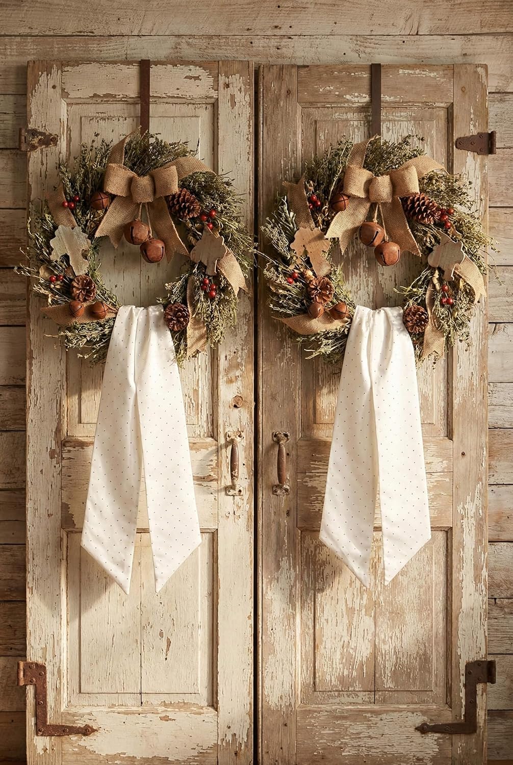YKW Rhinestone Wreath Sash - 2 Pack White Sparkle Ribbon for Christmas & Wedding Decor | 54x5 Inch