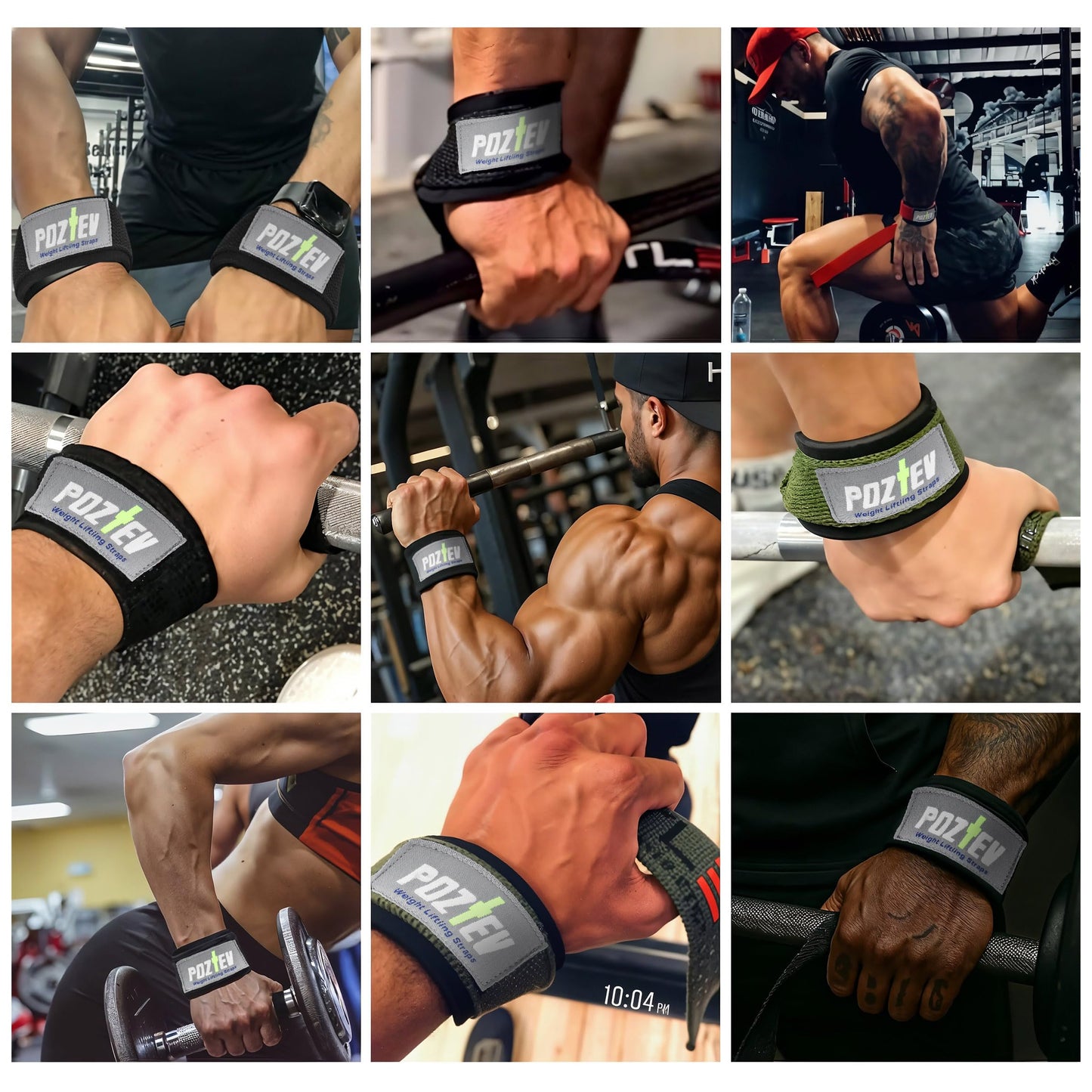 POZTEV Lifting Straps for Weightlifting, Deadlifts & Pull-Ups – Non-Slip, Heavy-Duty Wrist Strap for Men & Women - 18" Cotton Gym Workouts Straps with Neoprene Padding for Powerlifting, Bodybuilding, Strength Training (Pair)