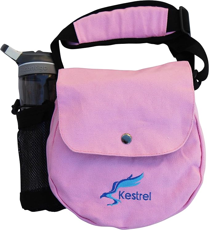 Kestrel Black Disc Golf Bag - Fits 6-10 Golf Discs + Bottle - For Beginner & Advanced Golfers - Extremely Durable Canvas - Frisbee Golf Bag - Small Sling/Shoulder Disc Golf Bag For Men & Women