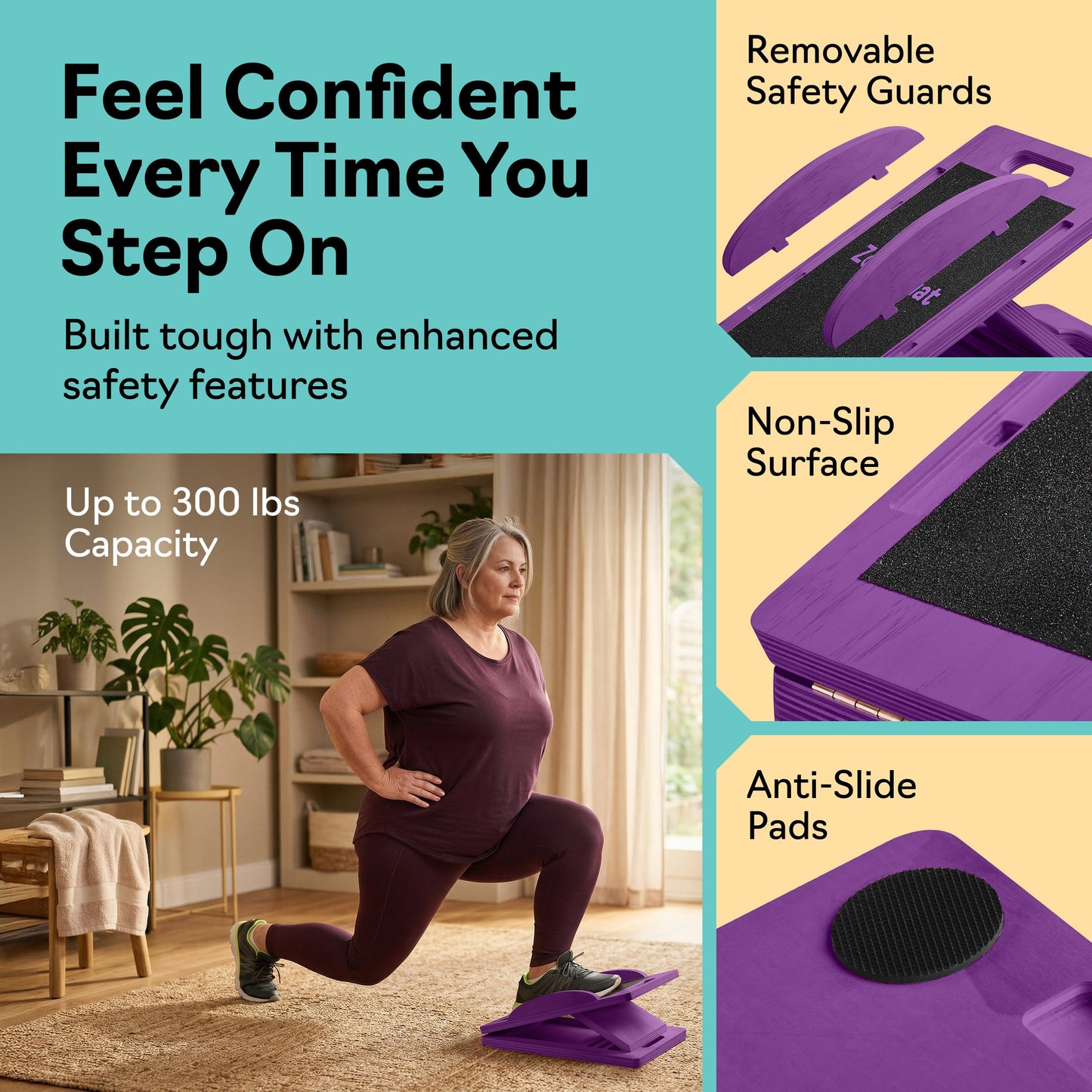 Slant Boards for Exercise – Slant Board with 7 Incline Angles – Transforms Into a Balance Board – Premium Calf Stretcher and Wobble Board for Effective Calf Stretching and Squats
