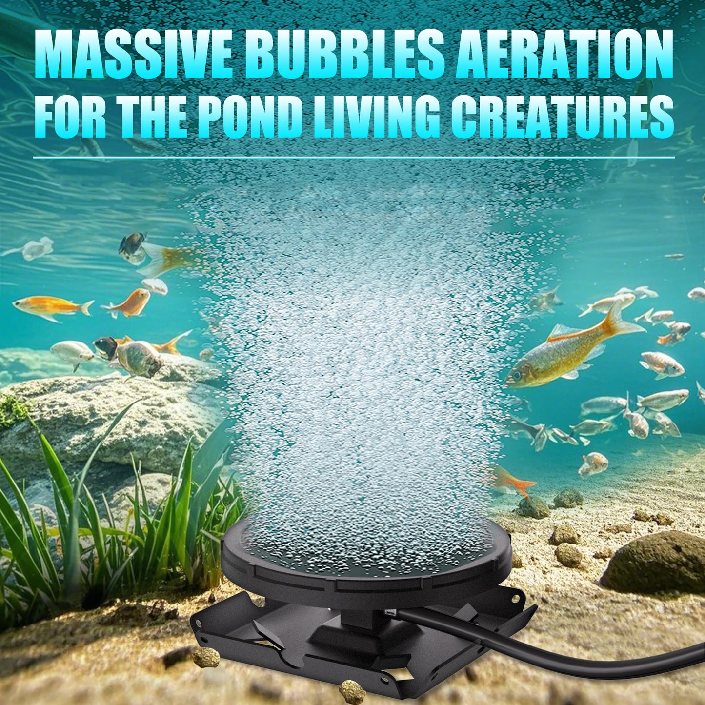 HQUA PAS20AD Pond & Lake Aeration Replacement Kit – Coated Steel Chassis with Membrane Diffuser for Pond Aerator Systems (1 Pack)