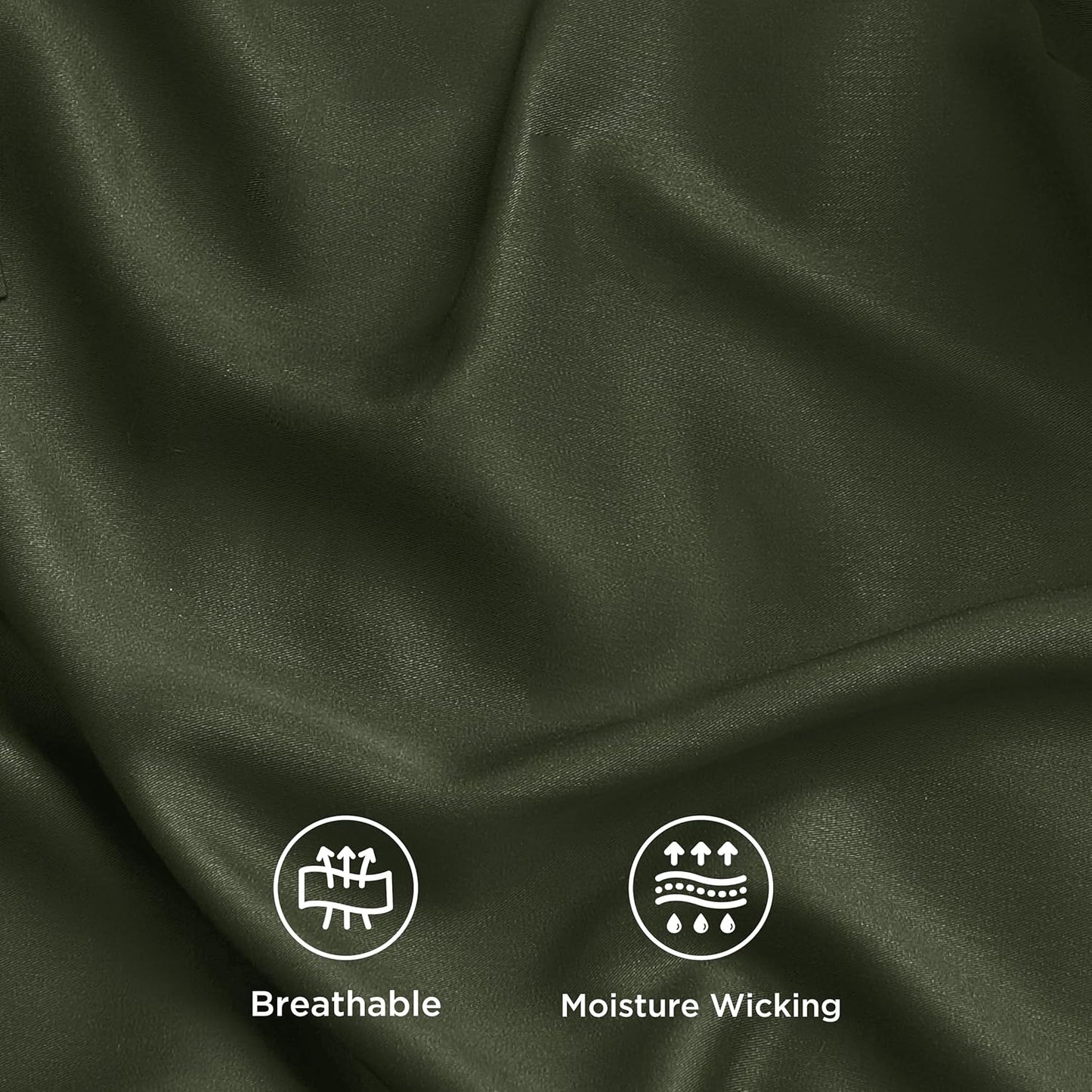 Bedsure Cooling Twin XL Sheets - Breathable Rayon from Bamboo | Soft, Deep Pocket, Olive Green