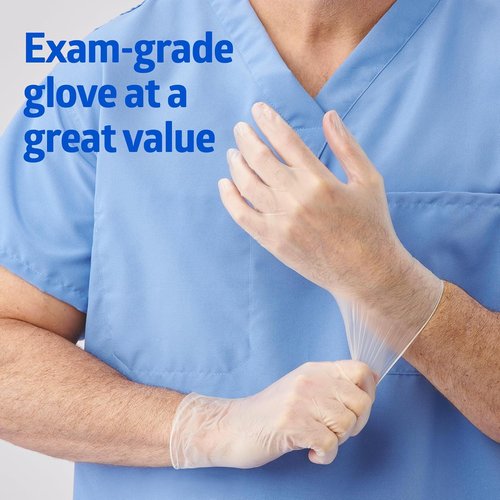 Medline MediGuard Vinyl Exam Gloves - Powder-Free, Disposable, Medium Size, 150 Count, Latex-Free