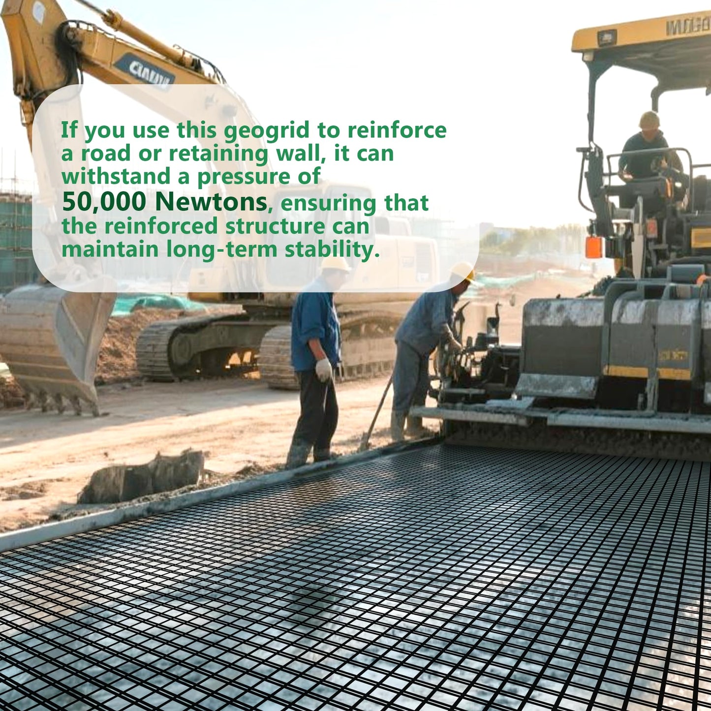 50KN Fiberglass Geogrid for Retaining Wall – 47.2in x 1181in Roll, 1in Mesh, Heavy-Duty Geogrid for Retaining Walls, Durable Fiberglass Composite Material