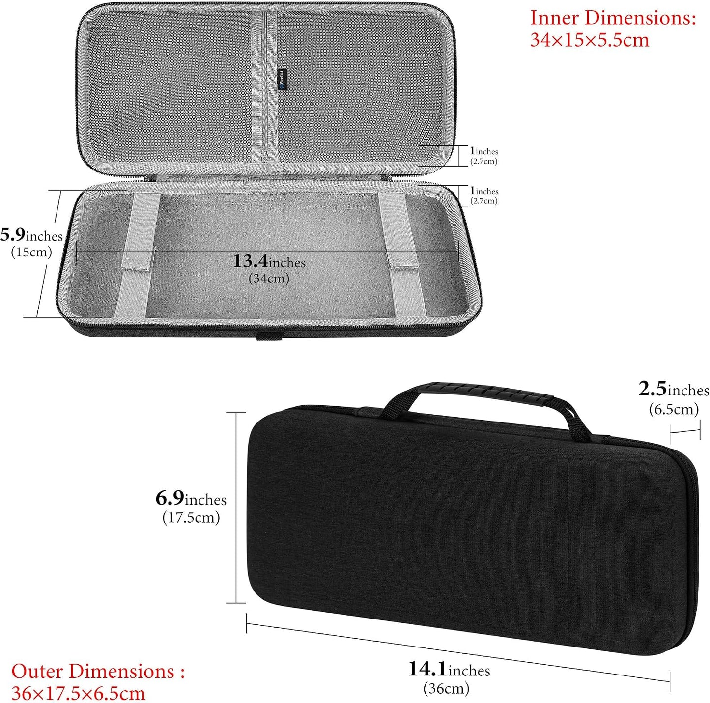 GEEKRIA 75% 84-Key K2 K2 F75 F75 75% Gaming Keyboard Case, Hard Shell Travel Carrying Bag, Compatible with Keychron /