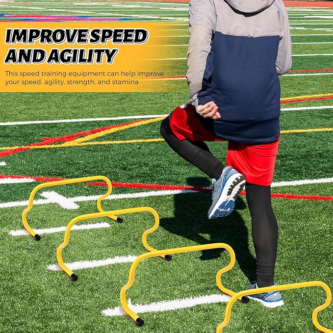 Wettarn 12 Pcs 9" Speed Training Agility Hurdles for Athletes Reliable Training Hurdle Plyometric and All Purpose Practice Equipment for Soccer Basketball Football