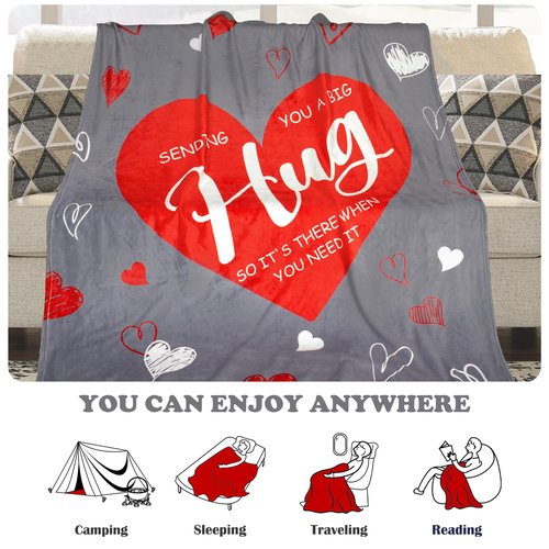Akoigun Get Well Gifts for Women, Inspirational Gifts Blanket, Healing Blanket for Women, Feel Better After Surgery Gifts, Soft Warm Hug Blanket Throw 60"x50"