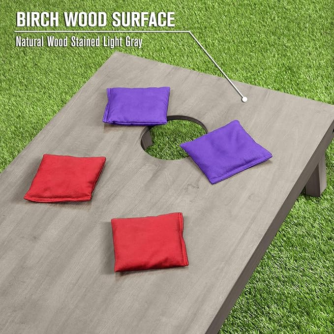 GoSports 4 ft x 2 ft Regulation Size Wooden Cornhole Boards Set - Includes Carrying Case and Bean Bags (Choose Your Colors) Over 100 Color Combinations
