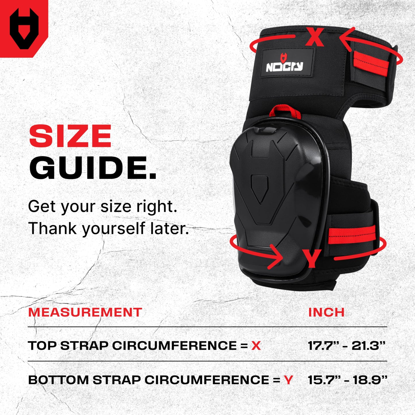 NoCry Professional Work Knee Pads for Men Construction with Ankle Support and Heavy Duty Anti-Slip Cap — Foam Cushion and Extra Thick Gel Padding — Reinforced Thigh & Shin Straps