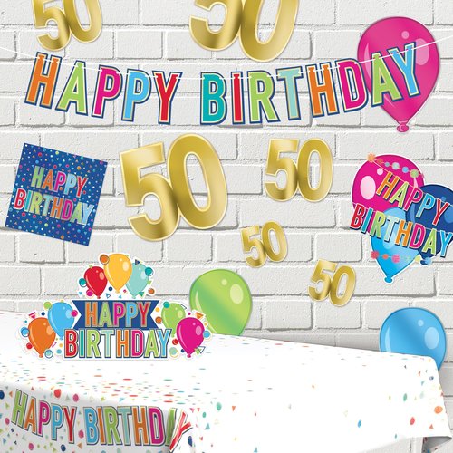 Beistle Foil 50 Birthday Cutouts – 12 Gold Metallic Number Decorations in 3 Sizes, Golden Anniversary Celebration Decor, 50th Themed Wall Ceiling Display, Fiftieth Birthday Parties, 4.5" - 11.5"