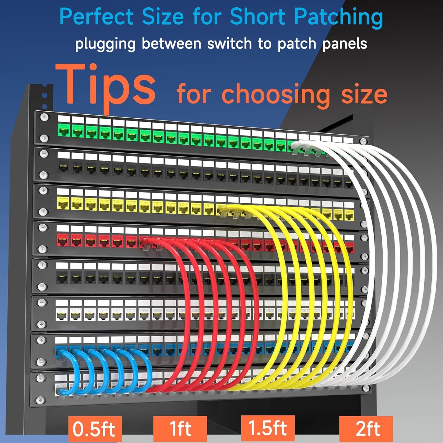 Lysymixs Cat6 6 (10 Pack), Cat6 6 10G, Ethernet Patch Cable ft Patch Cable for Data Centers, Cat Patch Cable Network