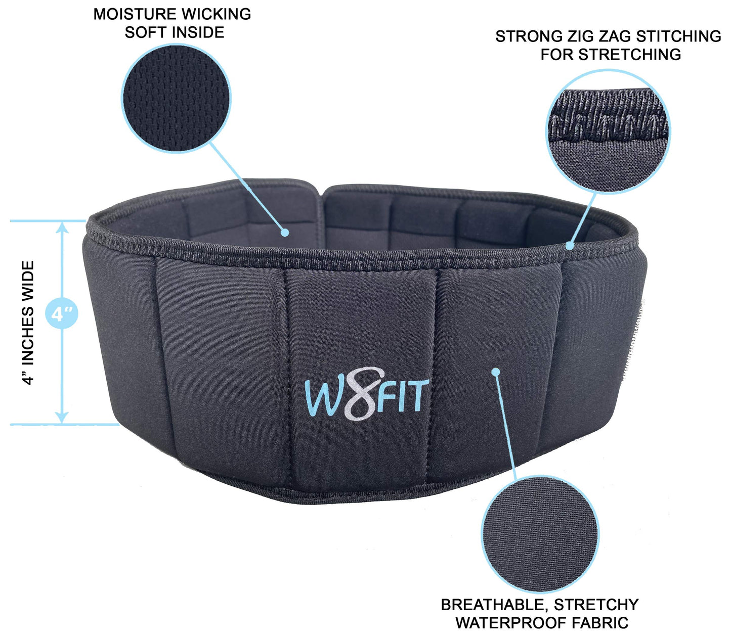W8FIT Adjustable Weighted Belt for Men & Women – Rucking Belt for Walking, Hiking & Strength Training (6 LB X-Small)
