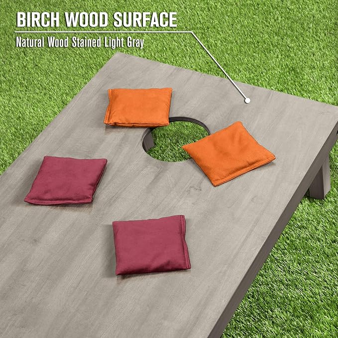 GoSports 4 ft x 2 ft Regulation Size Wooden Cornhole Boards Set - Includes Carrying Case and Bean Bags (Choose Your Colors) Over 100 Color Combinations