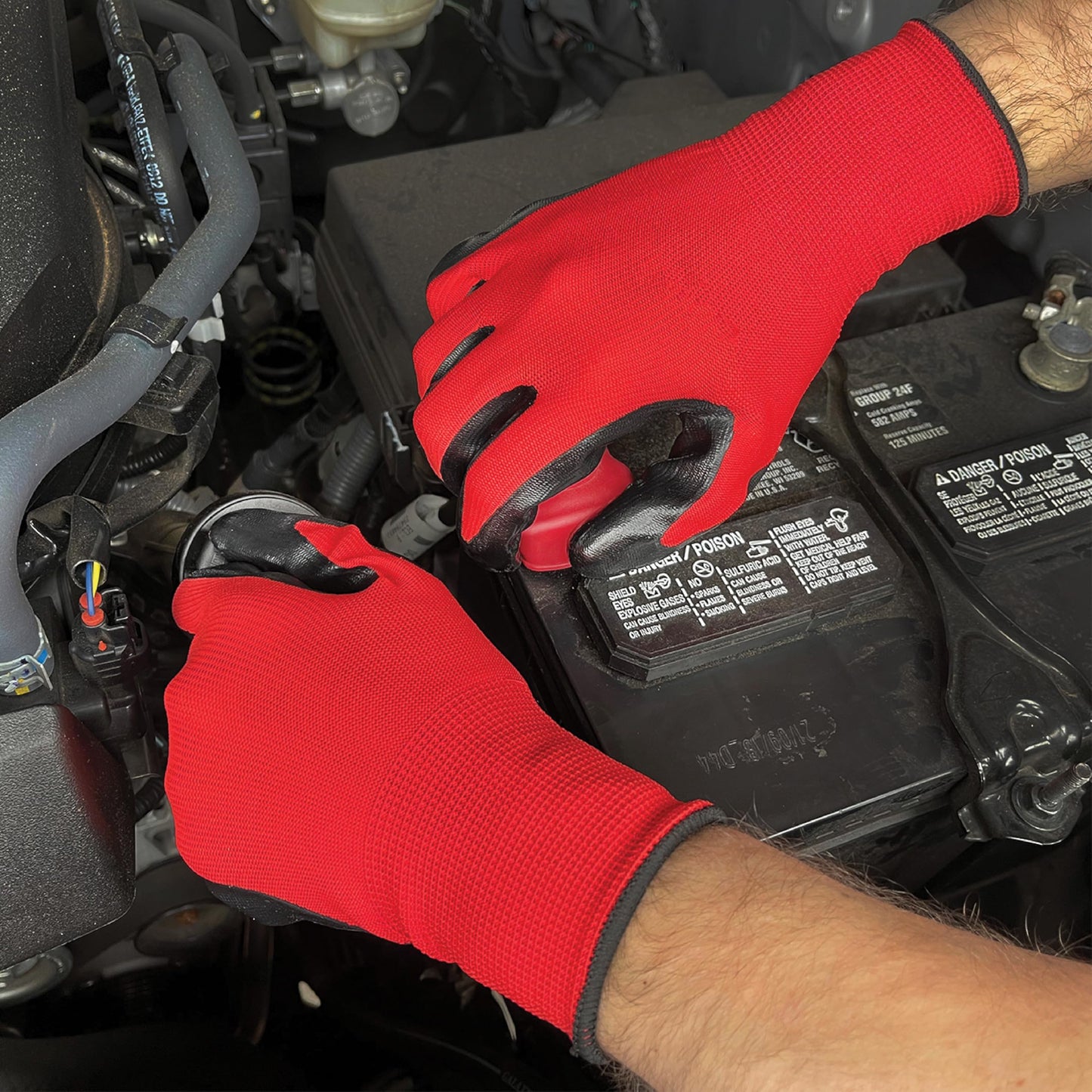 Grease Monkey General Purpose Nitrile Coated Work Gloves, Large, 180 Pack