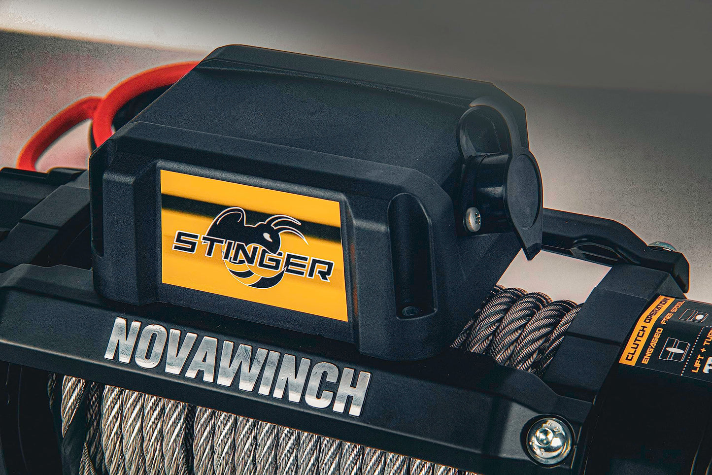 Novawinch Stinger 12000 lbs Electric Winch 12V - 12000 lb Synthetic Rope Motor Winch for Offroad, Truck, SUV, Trailer, Boat, ATV - Heavy Duty Vehicle Recovery System with 85 ft Synthetic Rope & Hook