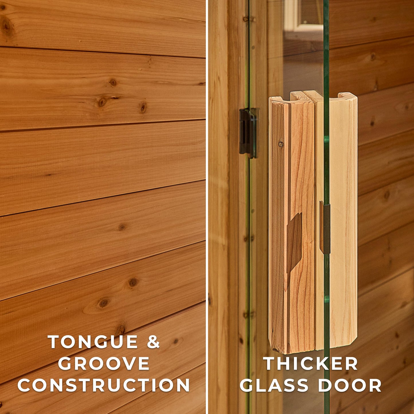 Backyard Discovery Henley 4-6 Person Traditional Cedar Outdoor Cabin Sauna with Electric Sauna Heater, Glass Door, Sauna Rocks, Dry Heat, Steam Sauna, LED Lights, Wi-Fi Control, Sauna Accessories
