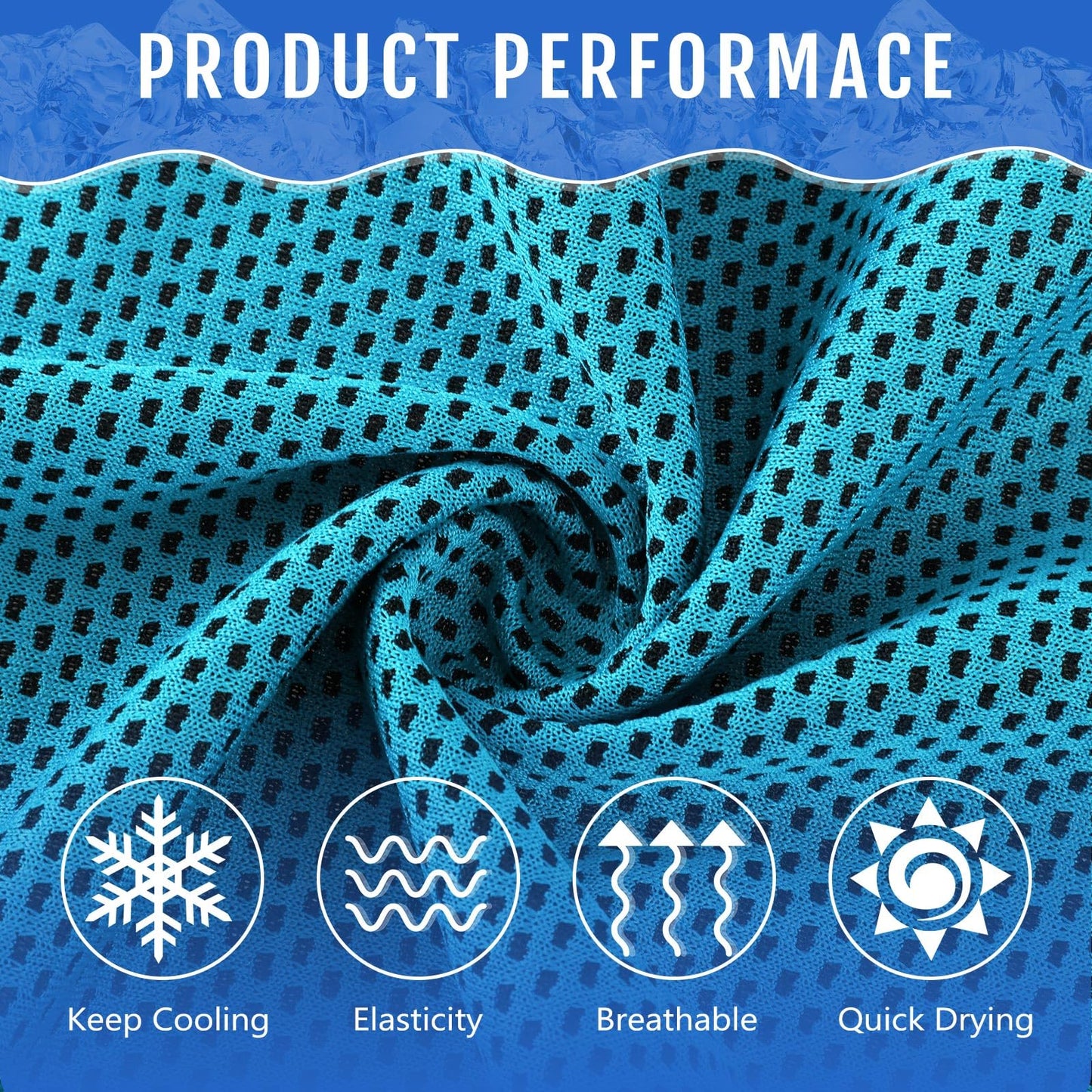 Hosuly 30 Pack Cooling Towels, 40"x12" Ice Breathable Chilly Sweat Rag Microfiber Workout Rags for Gym Towels for Neck and Face for Yoga Golf Sport Running(Aqua Blue)
